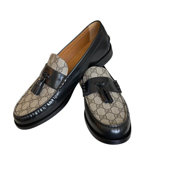 Gucci 673817 Millenial Ribot Supreme GG Men's leather tassle loafers, sz G13 - Picture 2 of 13